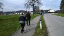 Blick auf die Wanderstrecke entlang der L6289 in Freidegg