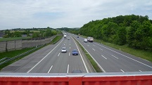 Blick auf die  A1 Richtung Linz
