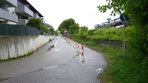 Blick auf die Wanderstrecke entlang der Gustav Harmer Gasse