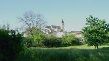 Blick zur Pfarrkirche hl. Jakobus der ltere in Bheimkirchen 