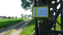  Blick auf die Wanderstrecke mit Infotafel 