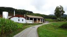 Blick auf die Wanderstrecke beim Geb�ude der Bioenergie K�nigswiesen 